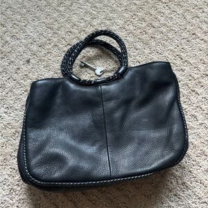 Fossil Black Shoulder Bag with Braided Handle
